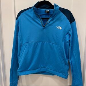 The North Face Light Blue Half-Zip Jacket M crop style
